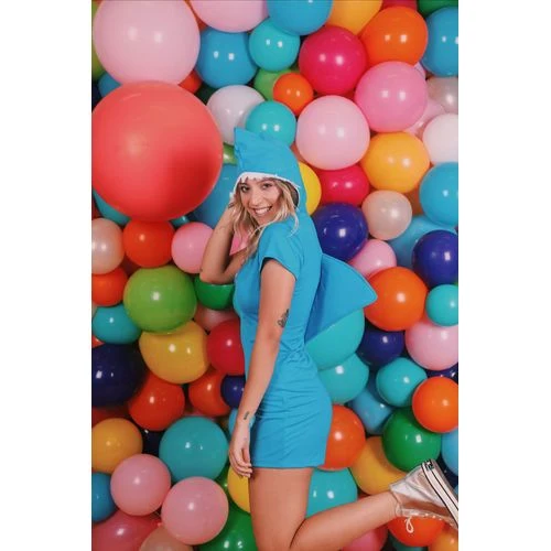 Fantasia Tubarão Azul Feminino Adulto e Infantil - Fantastique