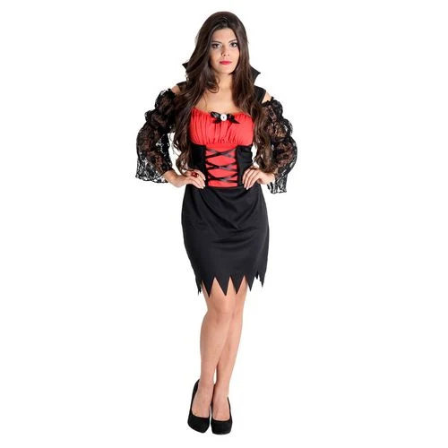 Fantasia Vampira Adulto e Infantil - Halloween