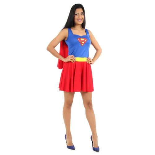 Fantasia Super Mulher Verão Adulto e Infantil - Liga da Justiça - Original