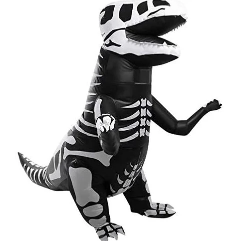 Fantasia Inflável Dinossauro T-Rex Esqueleto Adulto e Infantil