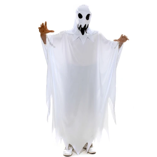 Fantasia Fantasma Túnica Adulto e Infantil com Capuz - Halloween