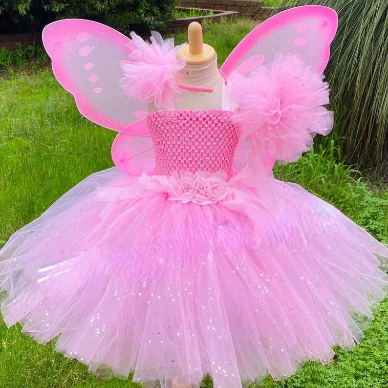 Fantasia Borboleta Rosa Infantil e Adulto